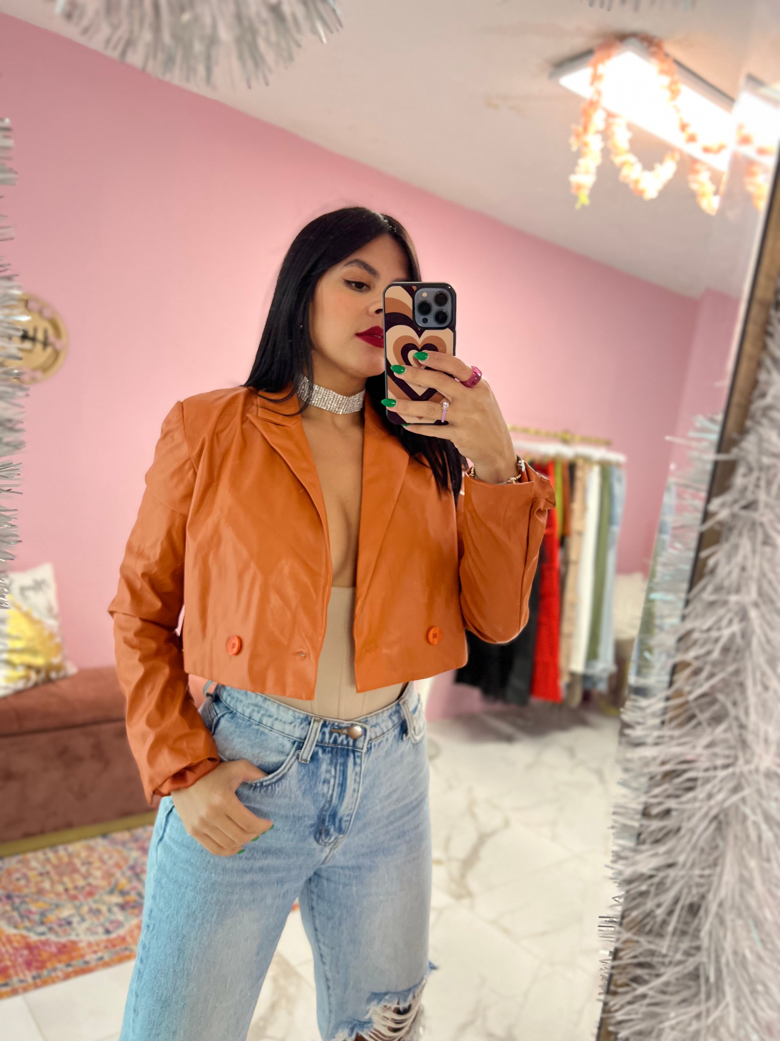 Leather Orange jacket